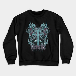 many skulls with cross Crewneck Sweatshirt